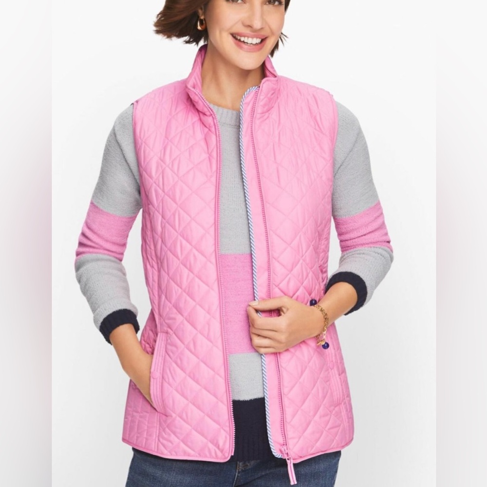 Talbots Pink Quilted Vest
